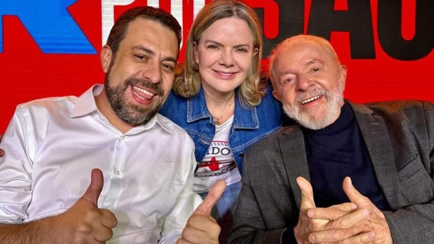 Boulos, Gleisi e Lula em convenção da coligação Amor por São Paulo