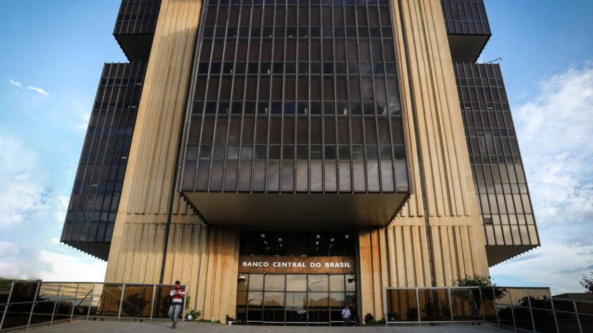 A fachada do edifício sede do Banco Central, em Brasília.