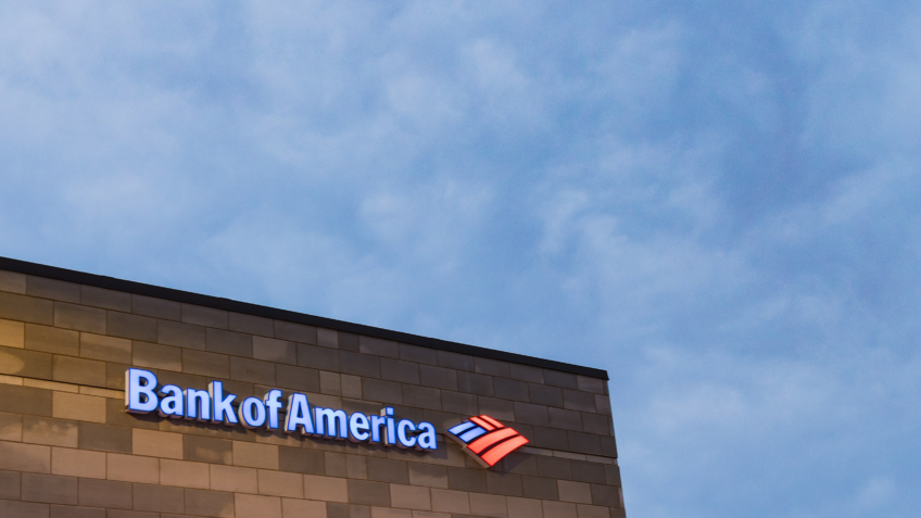 Fachada da filial do Bank of America