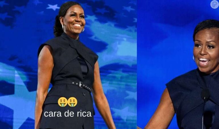 Michelle Obama apostou em look com colete e calça para evento em Chicago.