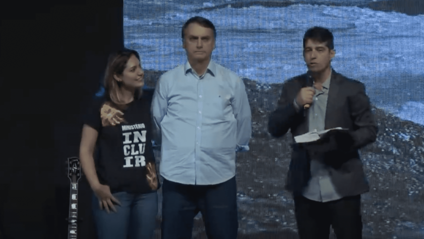 Michelle Bolsonaro, Jair Bolsonaro e o pastor Josué Valandro Junior