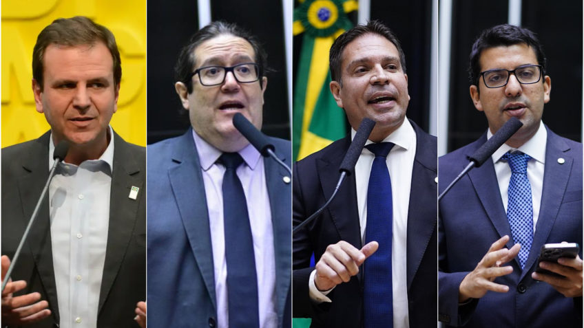 Eduardo Paes (PSD), Tarcísio Motta (Psol), Alexandre Ramagem (PL) e Marcelo Queiroz (PP)