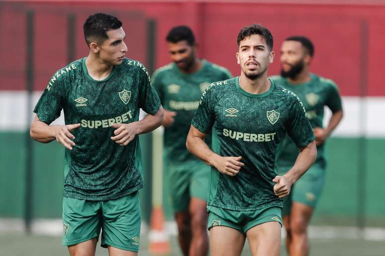 Fluminense em treino realizado nesta terça-feira (3). -