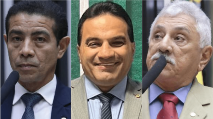 Da esquerda para a direita: Pastor Gil, Josimar Maranhãozinho e Bosco Costa são suspeitos de desviar R$ 1,6 milhão de emendas