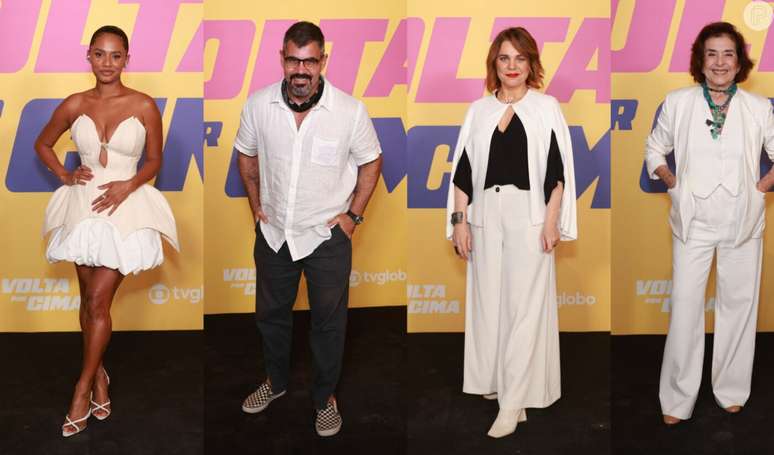 Confira os looks dos famosos na festa de lançamento da novela 'Volta por Cima', da TV Globo.