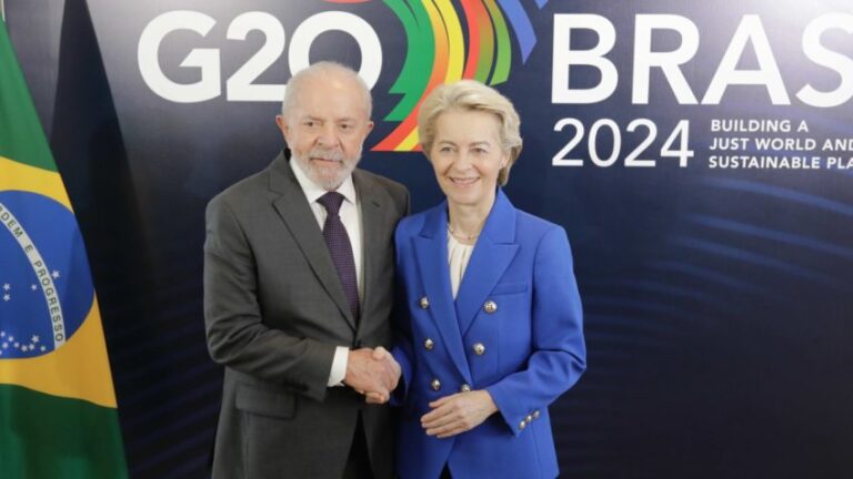 Pres. Lula recebe a presidente da Comissão Européia, Ursula Von der Leyen, no Forte Copacabana, no Rio de Janeiro