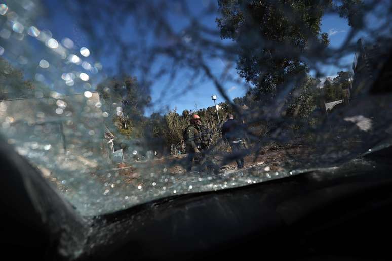 Cenário no norte de Israel após um ataque com foguetes lançados do Líbano