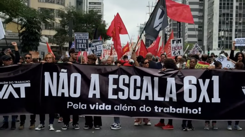 manifestação contra a escala 6 X 1 em SP