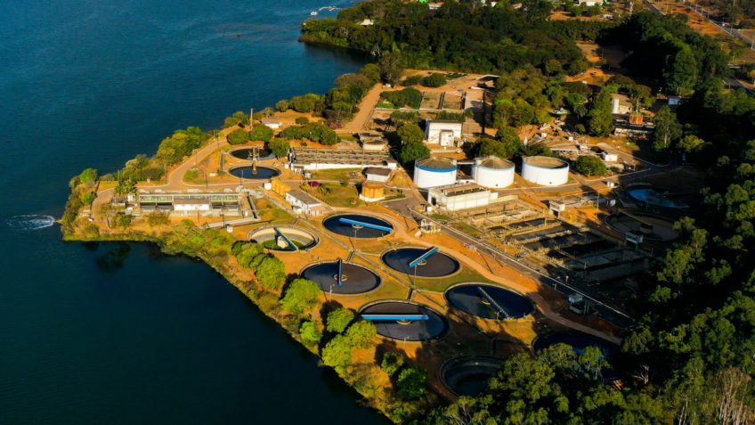 Estação de tratamento de esgoto da Caesb na Asa Norte, em Brasília