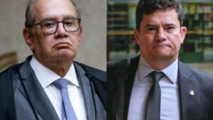 O ministro Gilmar Mendes (esq.) é crítico ao trabalho do hoje senador Sergio Moro (dir.) quando este era juiz da operação Lava Jato